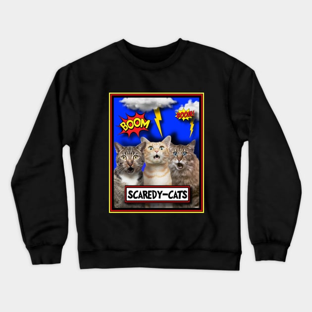 SCARED FREAKED OUT CATS Crewneck Sweatshirt by PETER J. KETCHUM ART SHOP